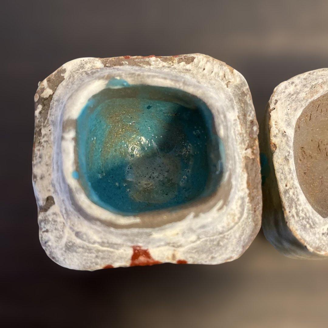 民藝 壺屋焼 やちむん 小橋川仁王 赤絵 緑釉点文 香合 - メルカリ