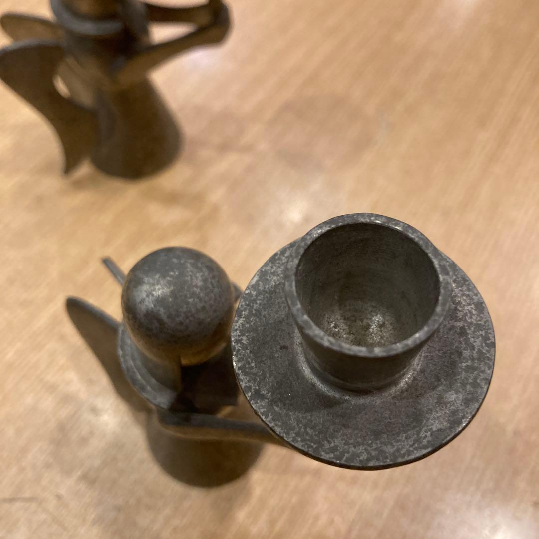 1940年代 天使のキャンドルホルダー 金属製 2個セット