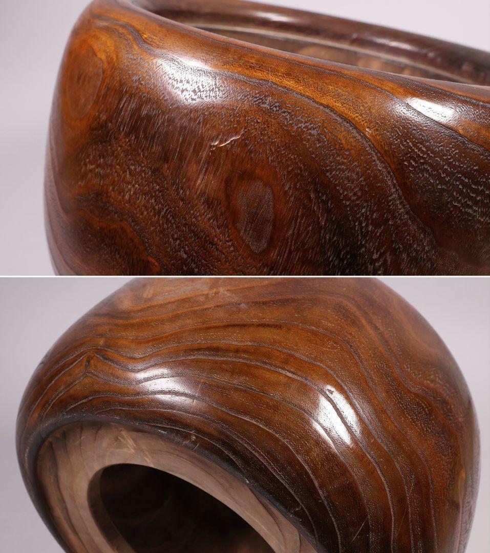 尺参 桐火鉢 金蒔絵 螺鈿細工 幅37.8cm 尺3 蔦 鳥 草【MB32】