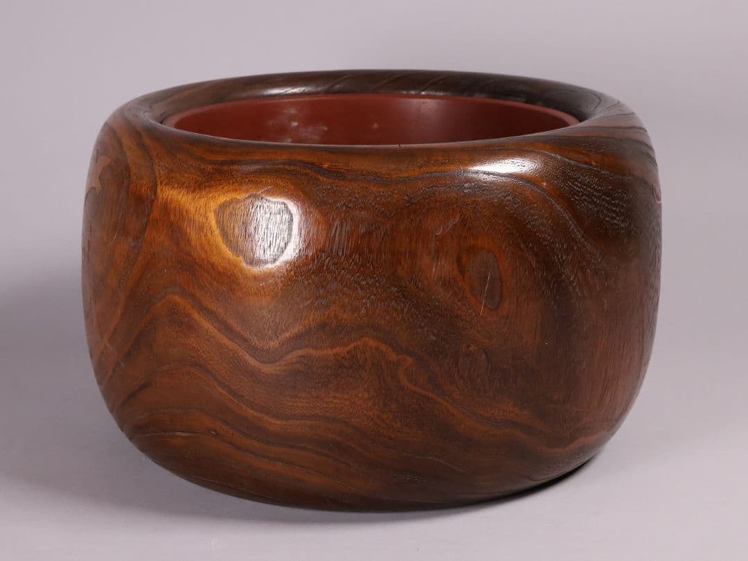 尺参 桐火鉢 金蒔絵 螺鈿細工 幅37.8cm 尺3 蔦 鳥 草【MB32】