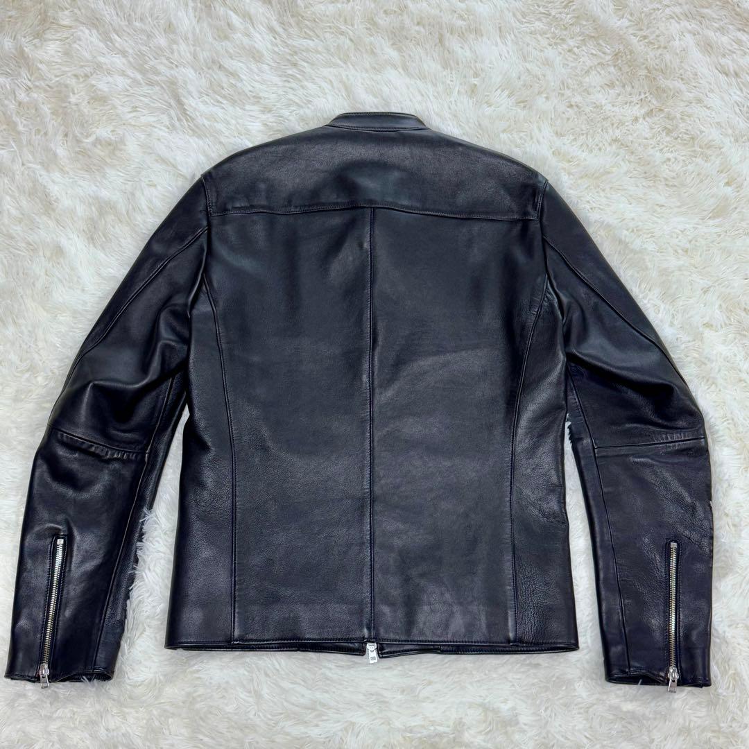 極美品】417 エディフィス シングルライダースジャケット ラムレザー L