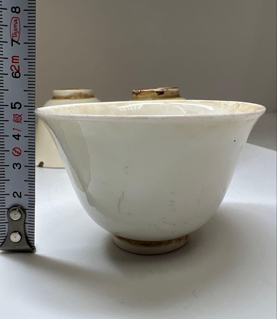 古代 白高麗 煎茶碗6客 口径約7.5㎝ 東Y8-0106☆2F