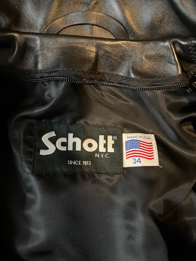 美品】Schott 641シングルライダース 34 ボアライナー付き - メルカリ