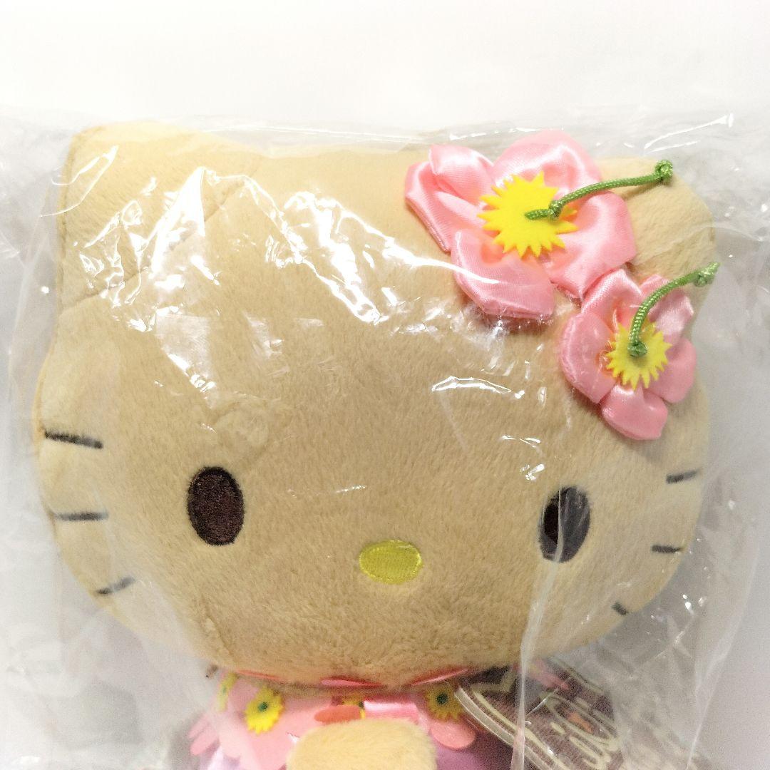 未使用 ハワイ ハローキティ イオラニ コラボ ぬいぐるみ ブルー 日焼けキティ