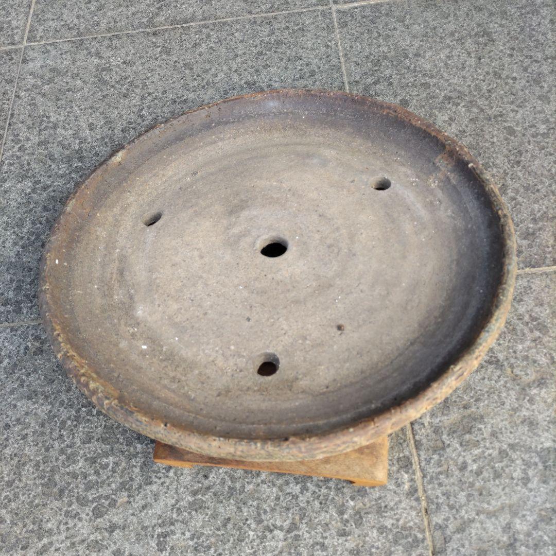 義村秀峰の盆栽鉢、山野草鉢、年代物、常滑焼民芸工芸士、常滑