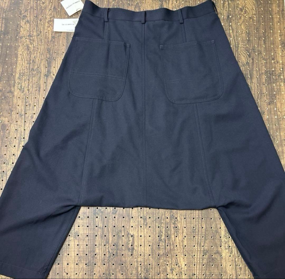 コムデギャルソン サルエルパンツ 黒 紺 L ウール100%