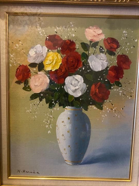 minou専用 絵画 油絵 F6 薔薇 原田信夫作