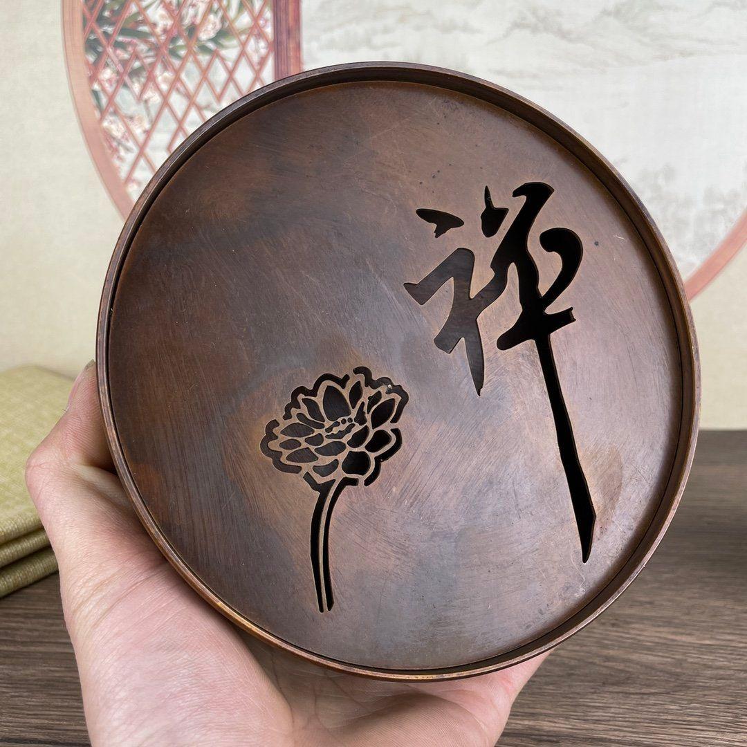 銅器 禅意茶盤 茶託 茶台 工芸品 装飾品 置物