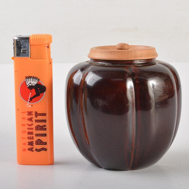 茶道具　漆塗　中山信一作　阿古陀茶器　仕覆付　共箱　V　6560