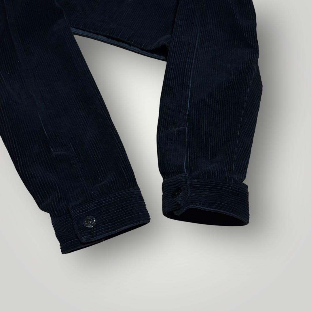 美品　STONE  ジップアップ　コーデュロイジャケット ブラック