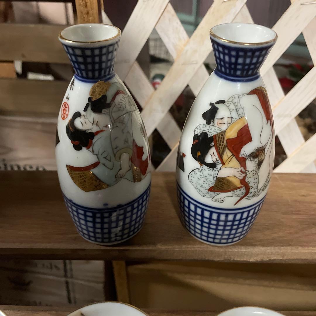 アンティーク 九谷 春画 盃 徳利 ぐい呑み まとめて 骨董 時代物 Yahoo