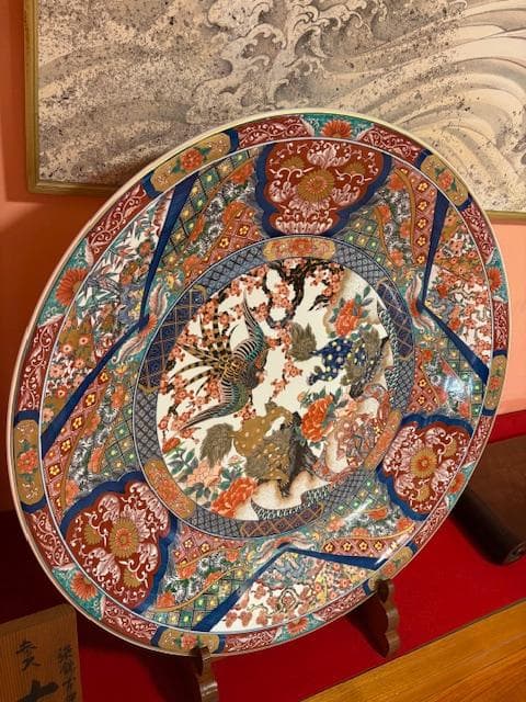 神右衛門染錦古伊万里絵三尺特大大皿