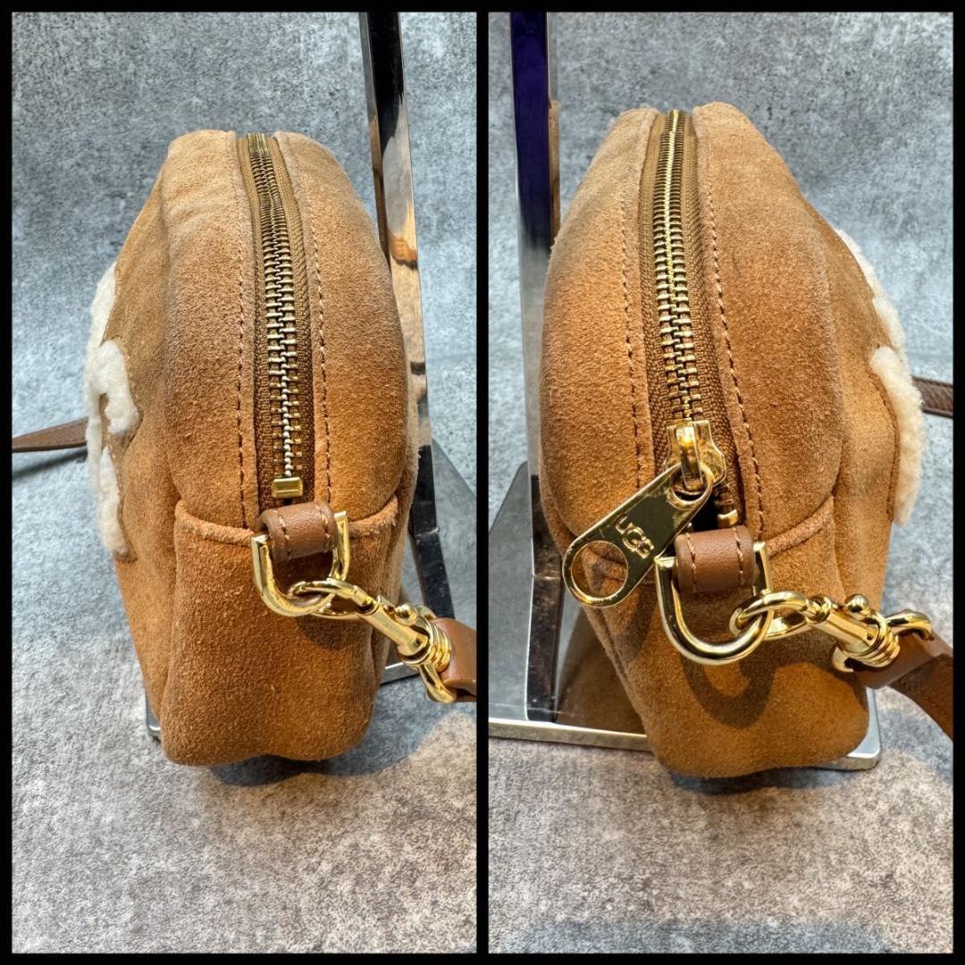 美品　UGG　アグ　辻希美　本革　スウェード　カメラバッグ　調整可　ブラウン