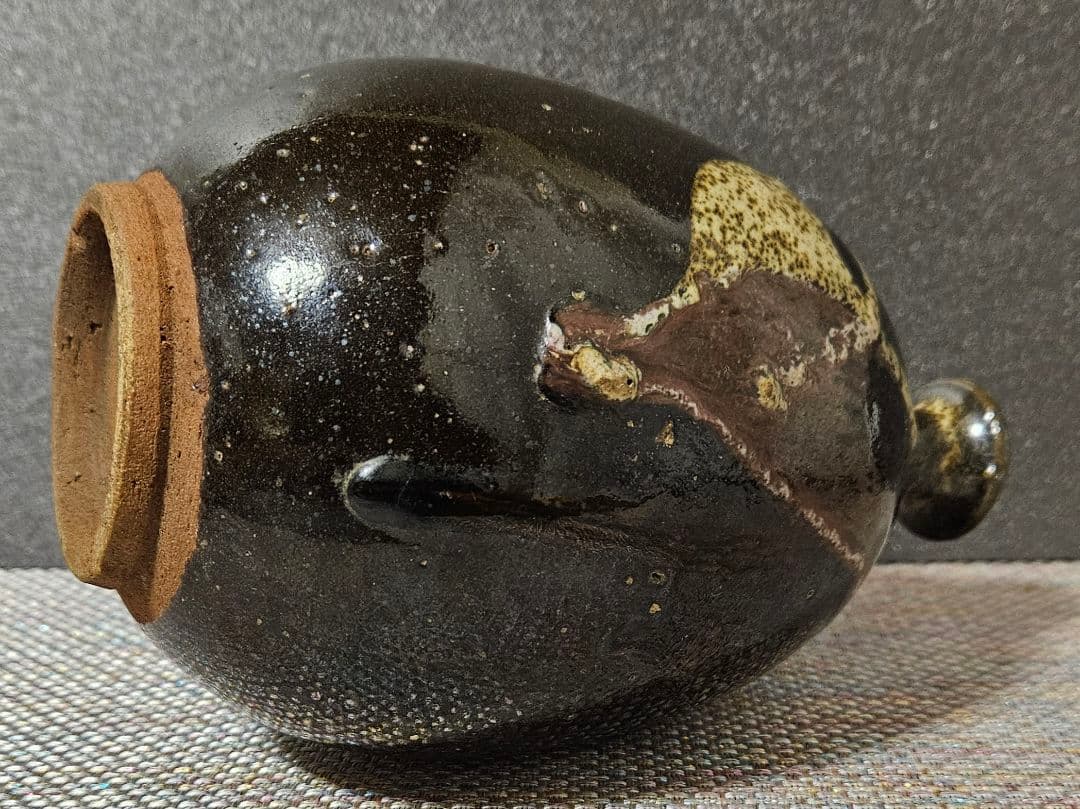 古代中国陶器 明代明朝 磁州窯系 徳利 瓶 壺 花入れ 茶道具 高