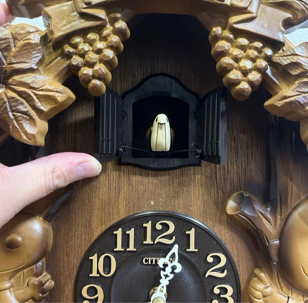 スヌーピー 鳩時計 CITIZEN レトロ　 木製　ハト時計　SNOOPY