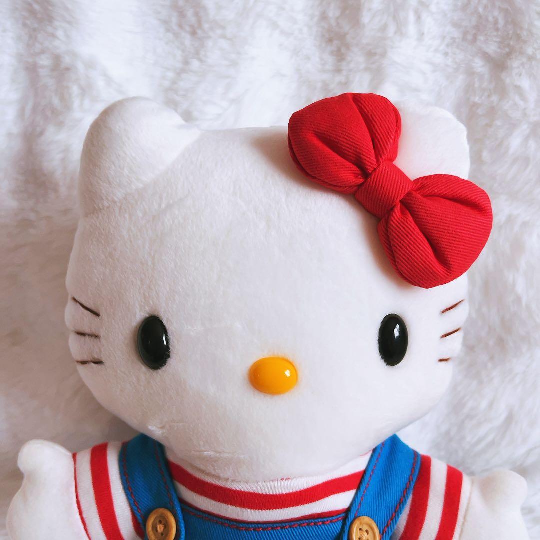 希少レア ハローキティ ぬいぐるみ ボーダーT デニム 平成レトロ