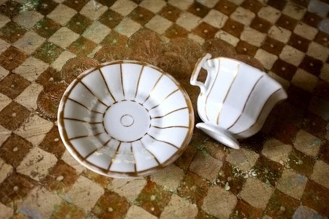 フランス 19世紀 金の珊瑚とカップアンドソーサーa パリ窯