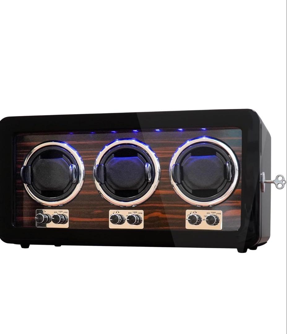 m*u様 ORYXワインディングマシーン腕時計自動巻き3本巻き時計ケースLEDラ