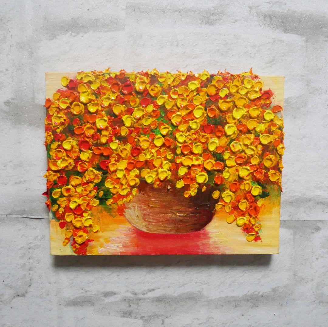 油絵 油彩 油彩画 絵 絵画 F0号【ミモザ】