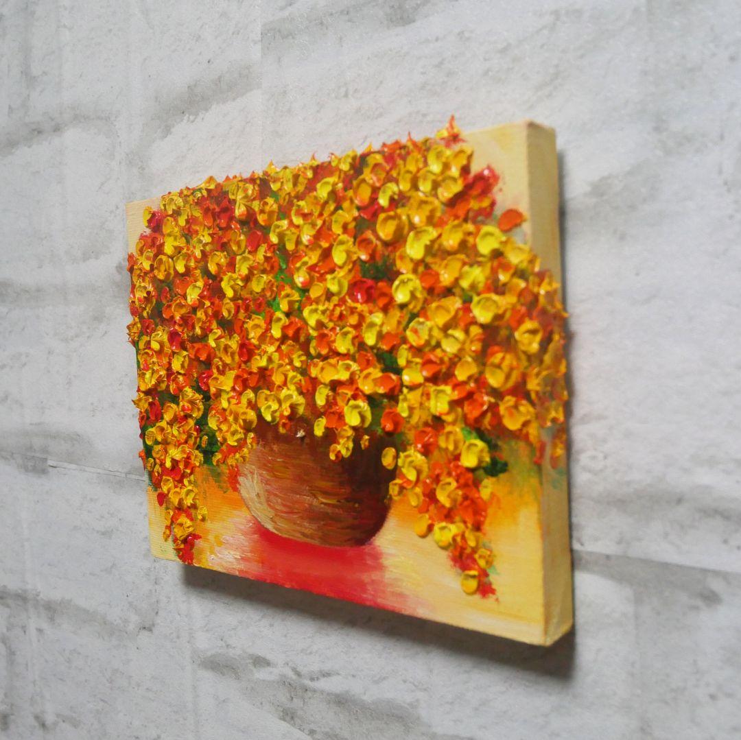 油絵 油彩 油彩画 絵 絵画 F0号【ミモザ】