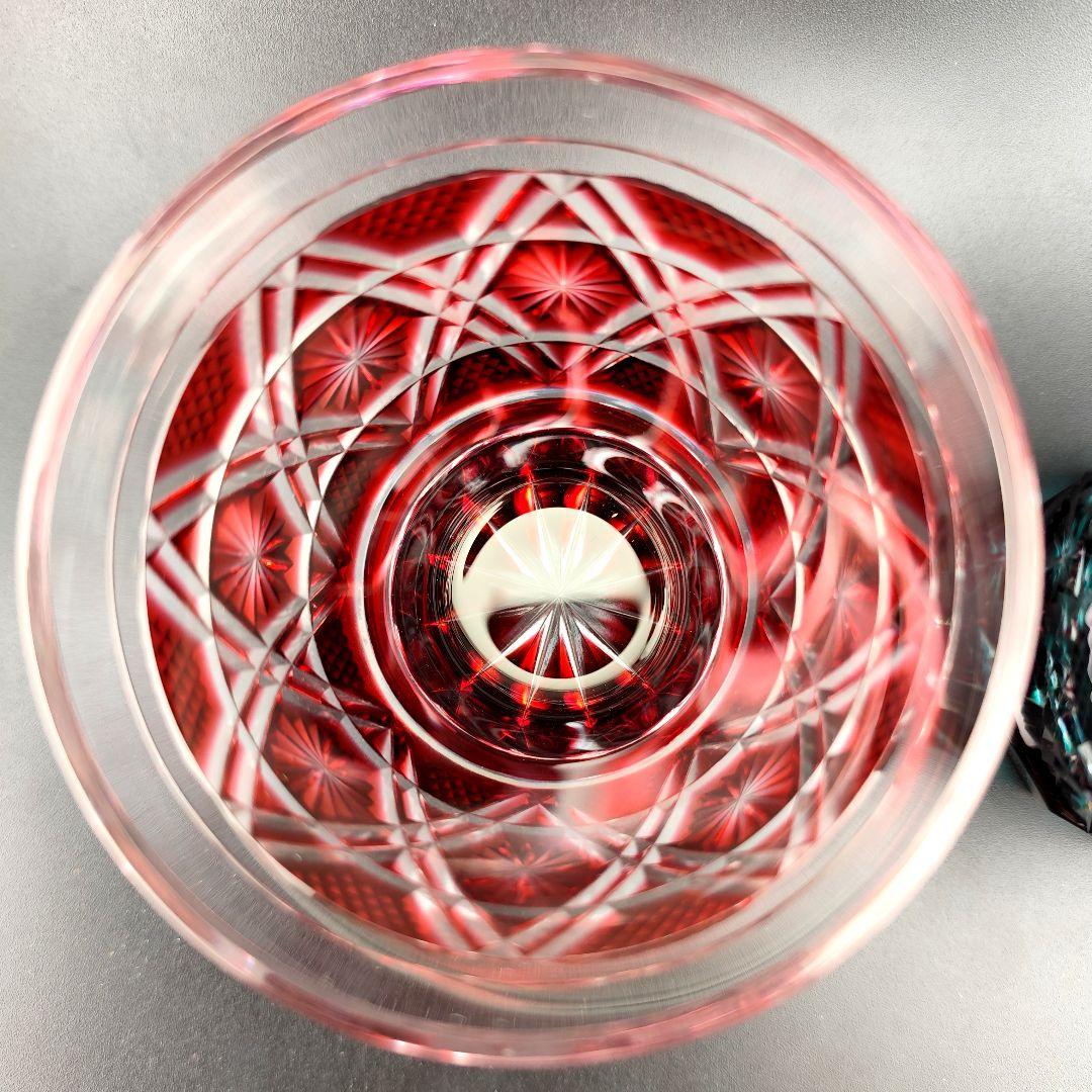 定価14万円超☆島津薩摩切子 焼酎オンザロック 2客（切子、江戸切子