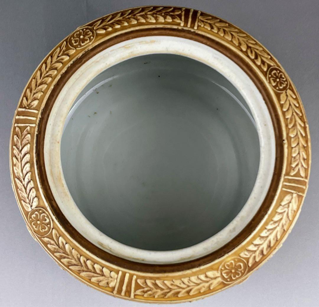 【希少】オールドノリタケ ヒュミドール 葉巻入れ 鷹 鷲 イーグル紋 盛上げ