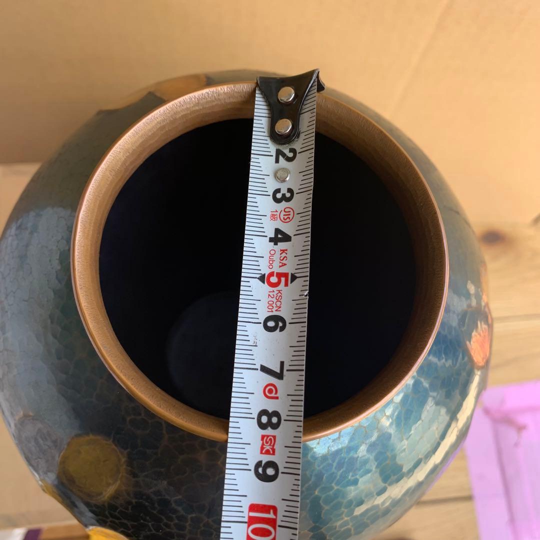 玉川堂 鎚起銅器 槌目模様 銅製 花瓶 共箱 Yahoo!オークション -「玉川堂