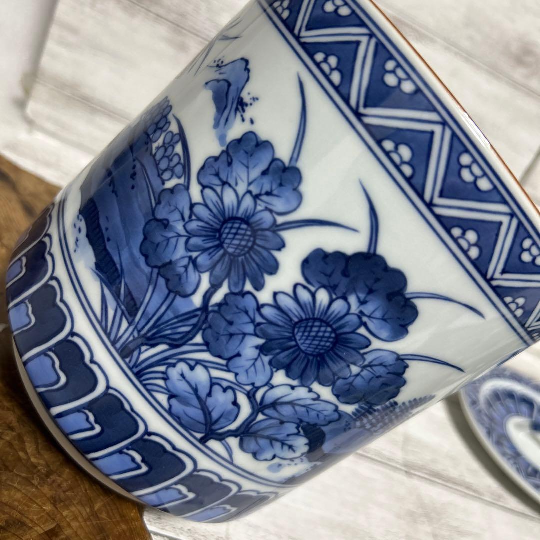 清水焼 京焼 平安 景雲 手塚景雲 染付花鳥山水画 水指 水差し 茶道具