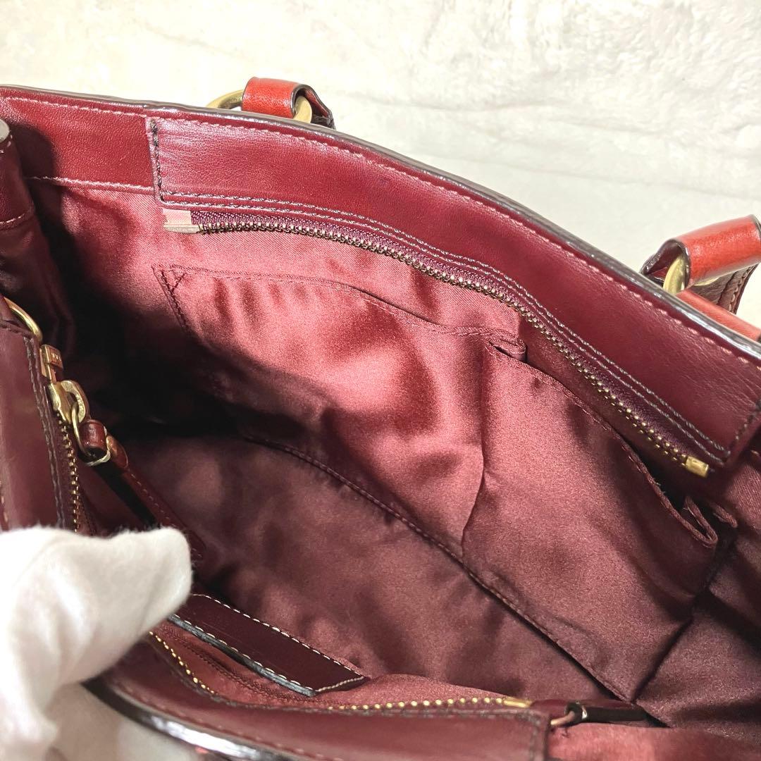 【希少】COACH✨ハンドバッグ　シグネチャー　タッセル　レザー　オールドコーチ