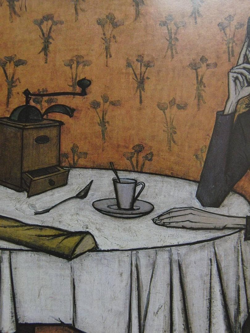 ベルナール・ビュッフェ、「Femme accoudee」、希少画集の額装画