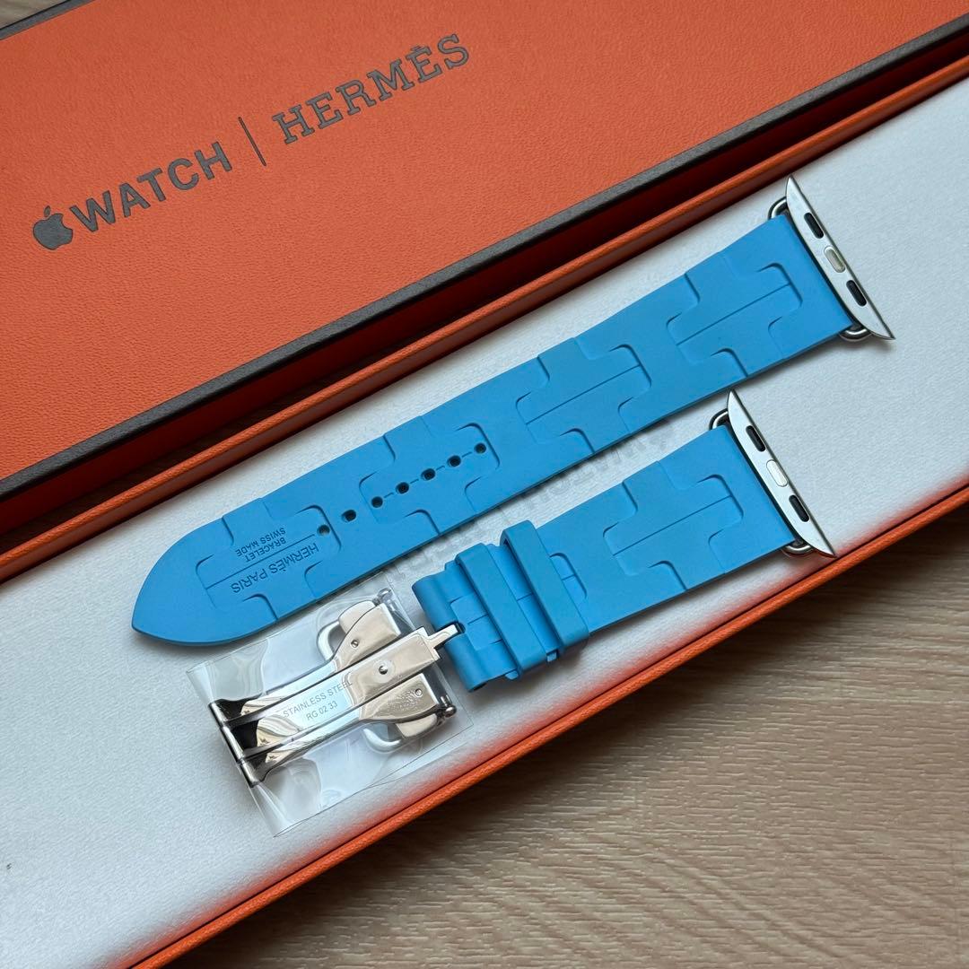 2452 Apple Watch エルメス　キリム　ブルーセレスト　スポーツ