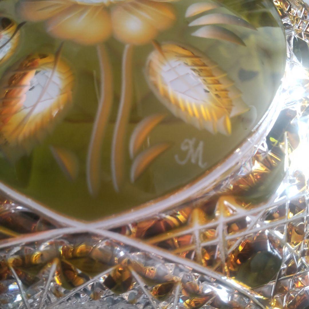 連休価格 美品❗️箱付きマイセン クリスタル オリーブグリーン 花瓶