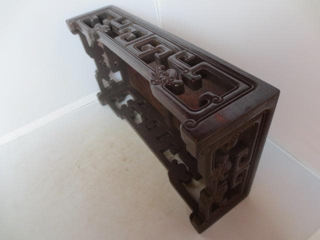 R7/10/6-1　唐木花台　香炉卓　天葡萄杢　盆栽水石花台　幅約38㎝