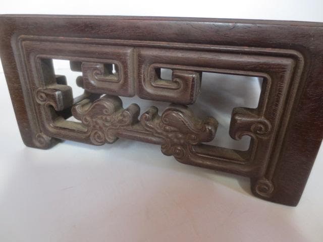 R7/10/6-1　唐木花台　香炉卓　天葡萄杢　盆栽水石花台　幅約38㎝