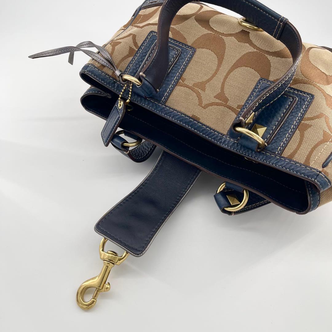 バッグ Vintage Coach Handbag Studs Navy y2k