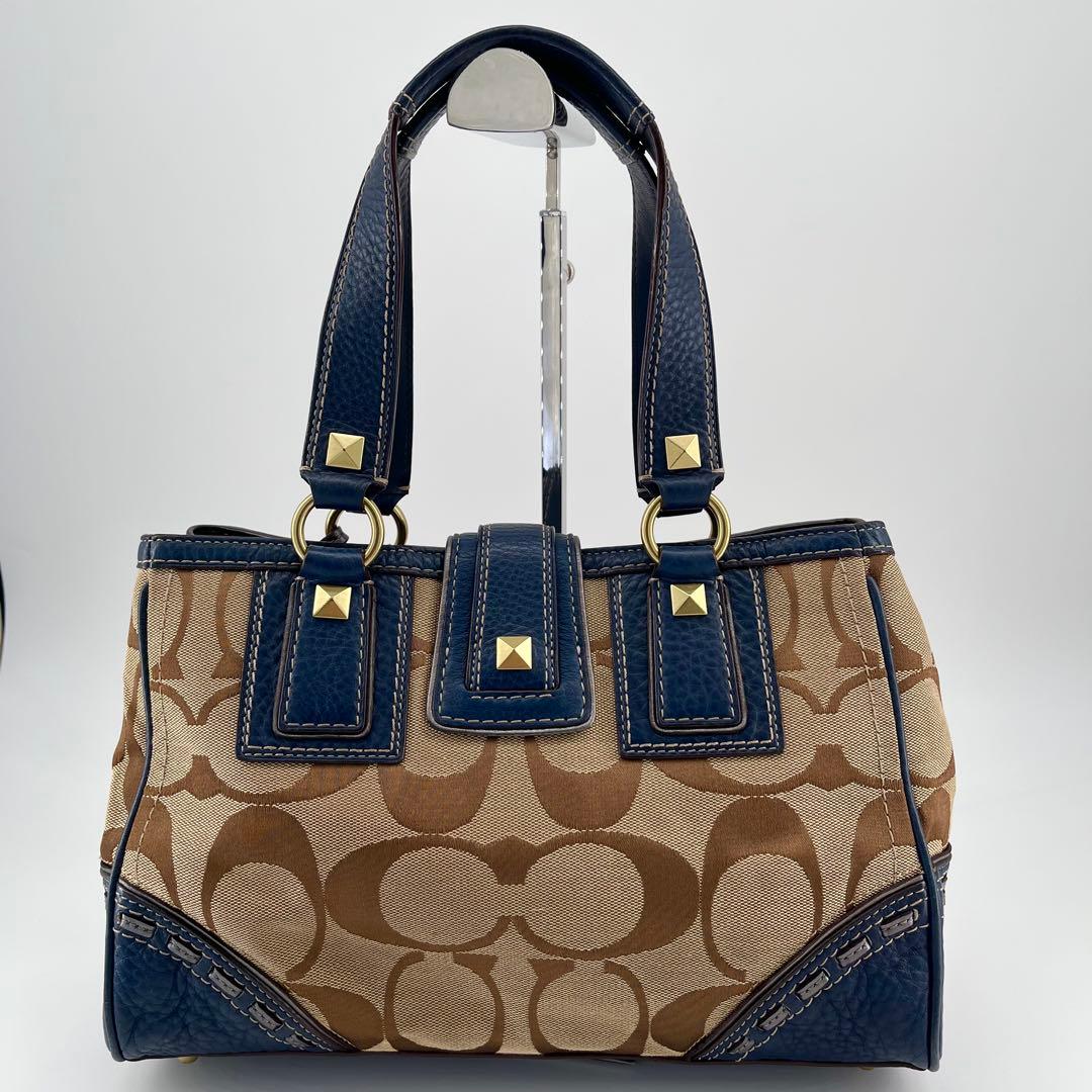 バッグ Vintage Coach Handbag Studs Navy y2k