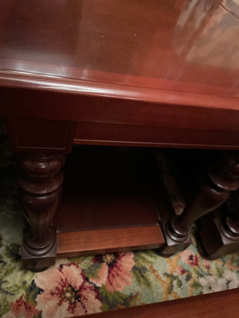 クラシックスタイル木製テーブル 肘掛け机 シド様専用⑤