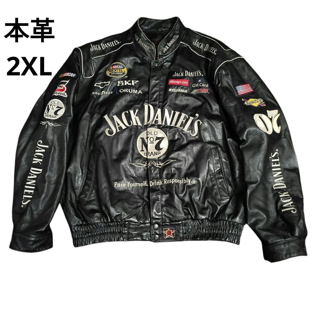 Jack Daniel's ジャックダニエル 本革 レザージャケット 2XL