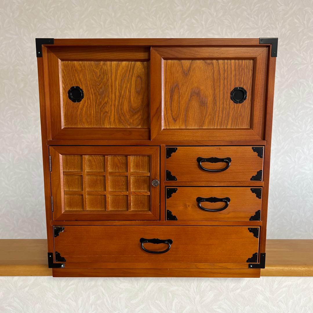 小箪笥 民芸家具 和家具 からくり箪笥 レトロ 戸棚 引き出し - メルカリ