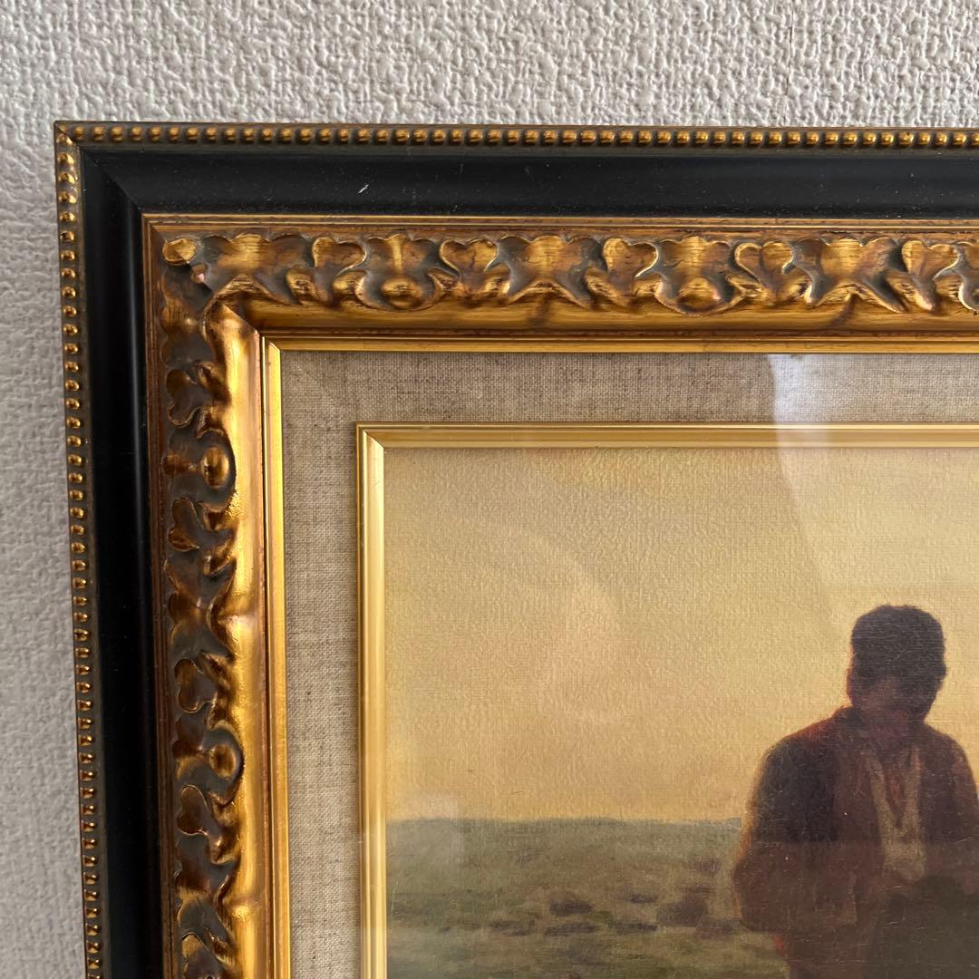 新品】ジャン=フランソワ・ミレー 晩鐘 絵画 複製画 高級額装ブラック