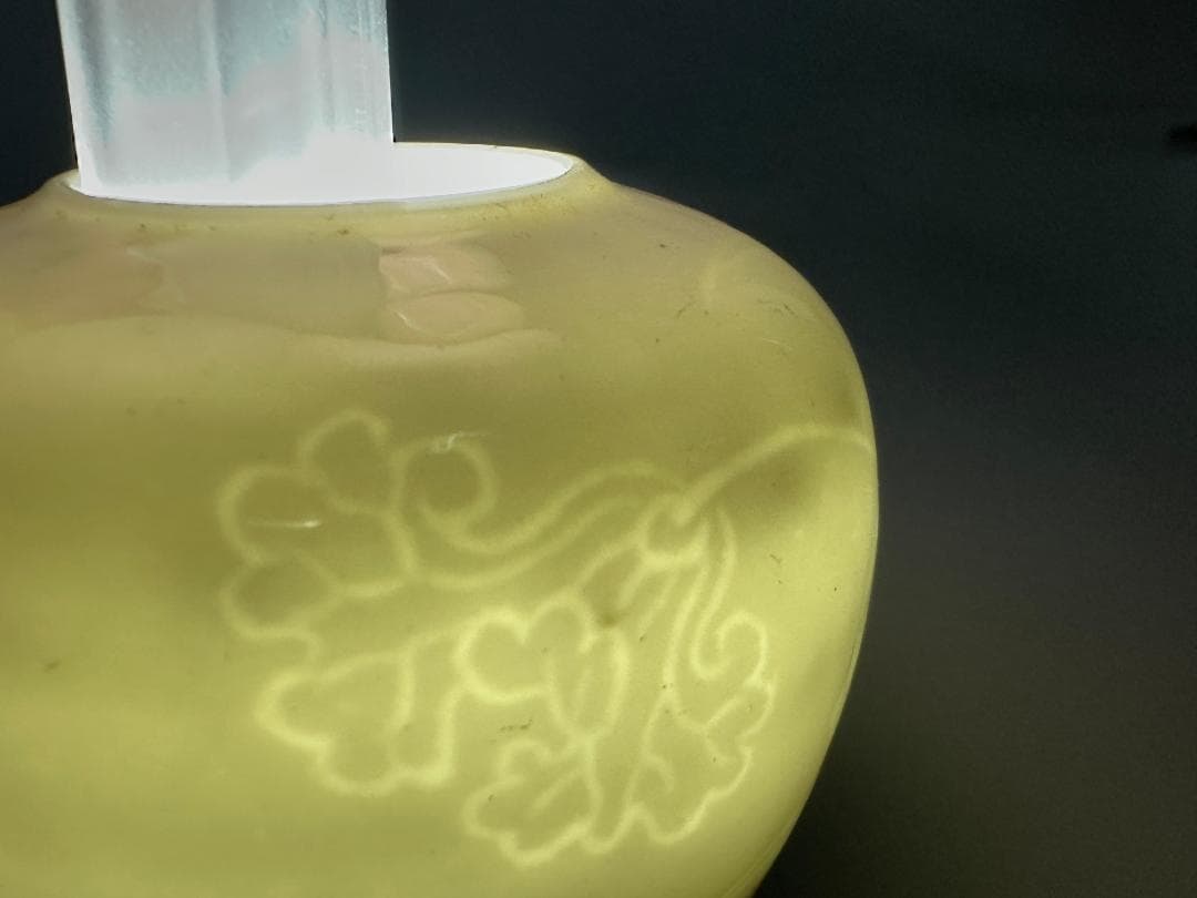 茶道具 白磁 暗刻花卉文小壺 茶入 茶壺 中国 唐物