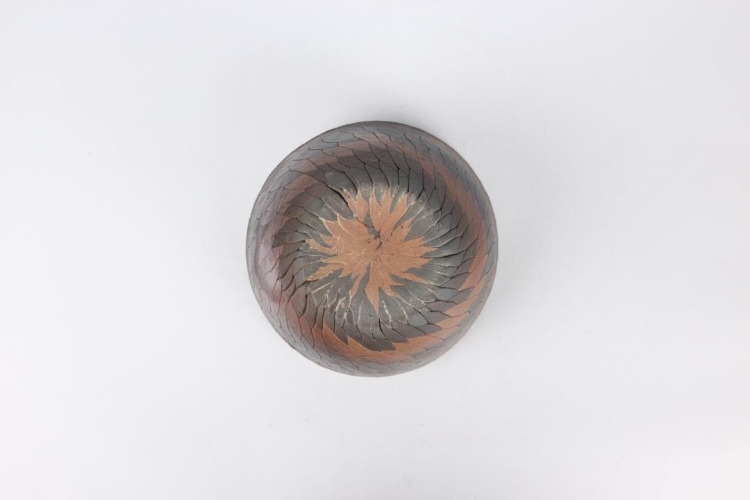 茶道具　備前　山本出作 水指　羽毛文様　春舉漆絵蓋 三越初個展出品 ES11-7