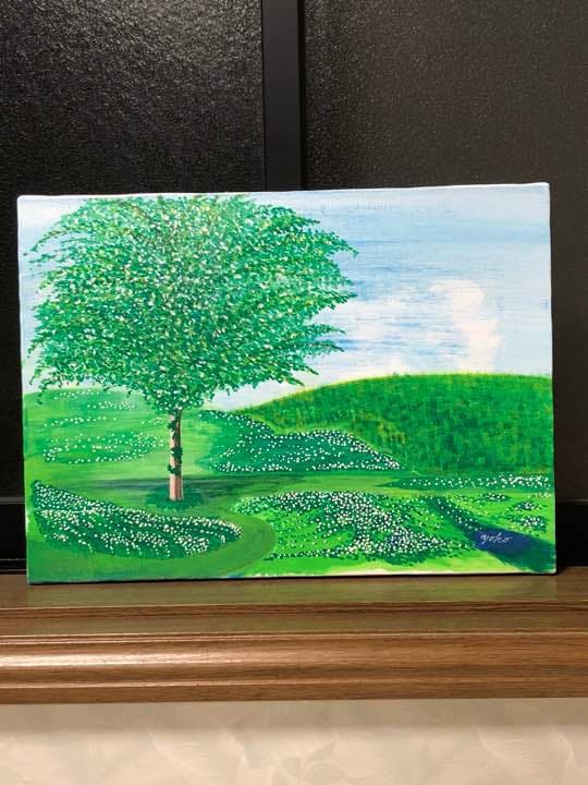 思いきり咲いてみる」原画 本物 一点物 絵画 yoko