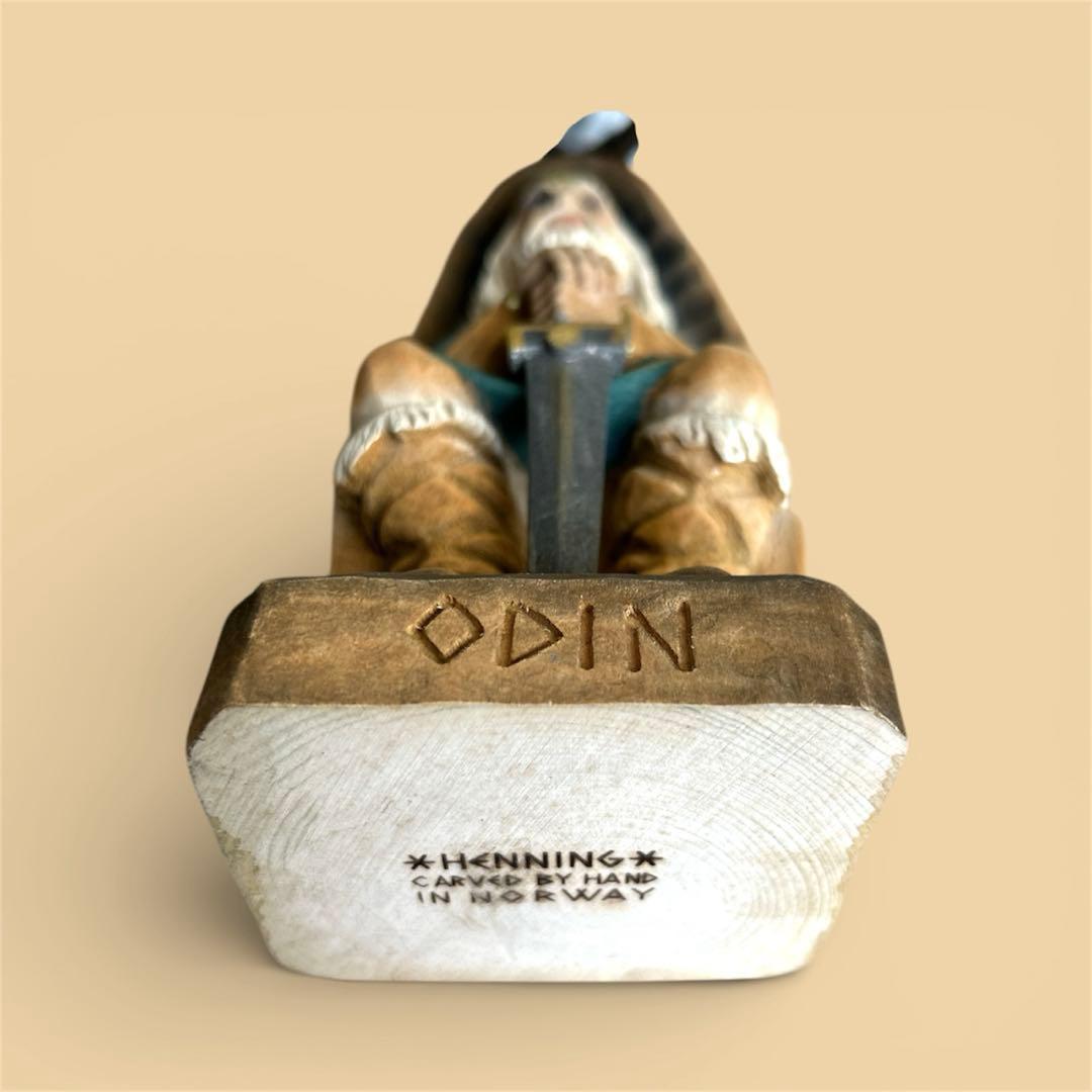 ノルウェー ヘディング社 木彫り 北欧最高神 オーディン ヴィンテージ