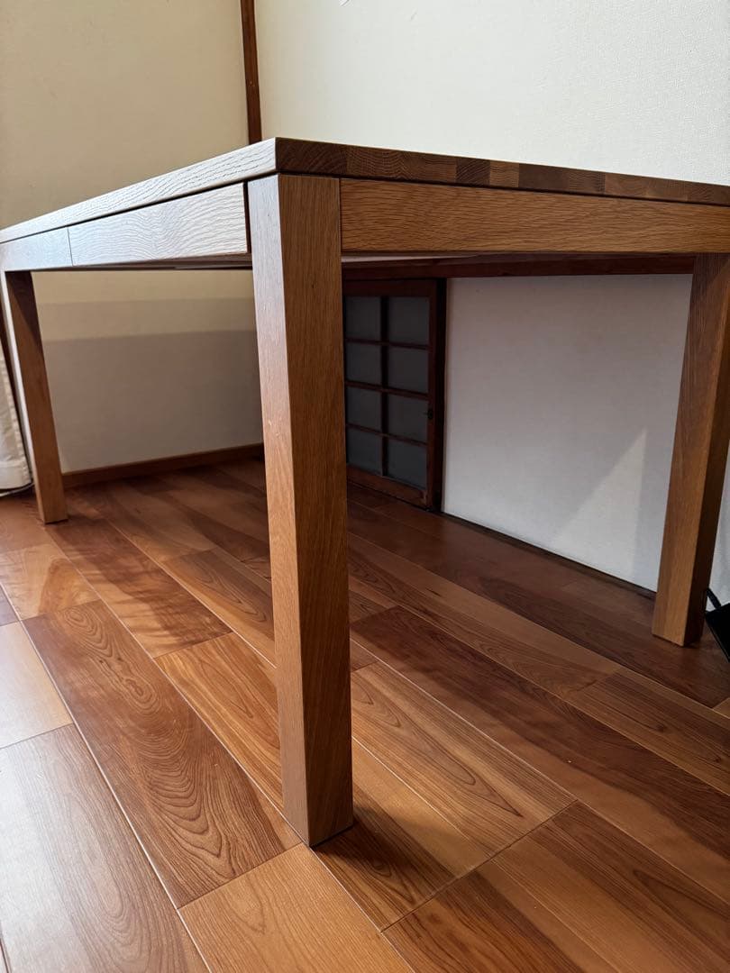 【4/18まで期間限定値下げ！】無印良品／無垢材引き出し付きダイニングテーブル