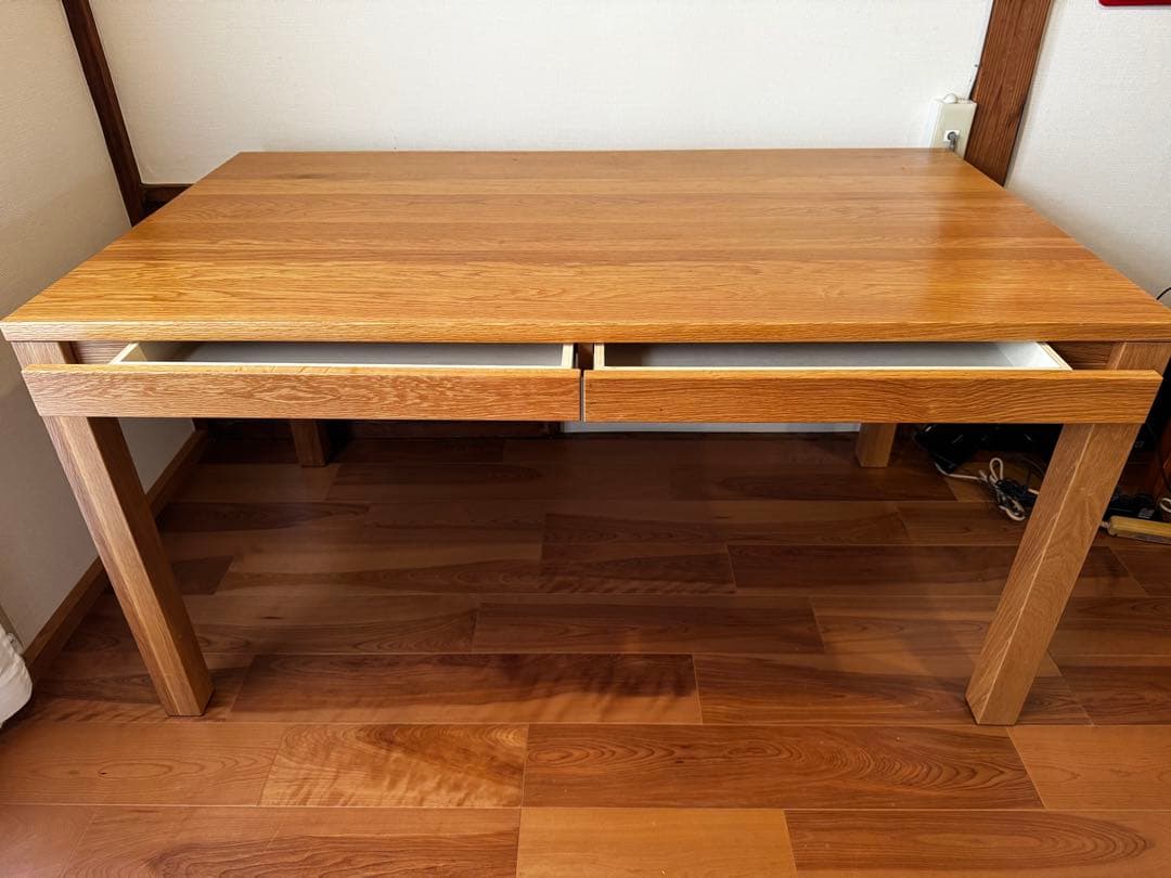 【4/18まで期間限定値下げ！】無印良品／無垢材引き出し付きダイニングテーブル
