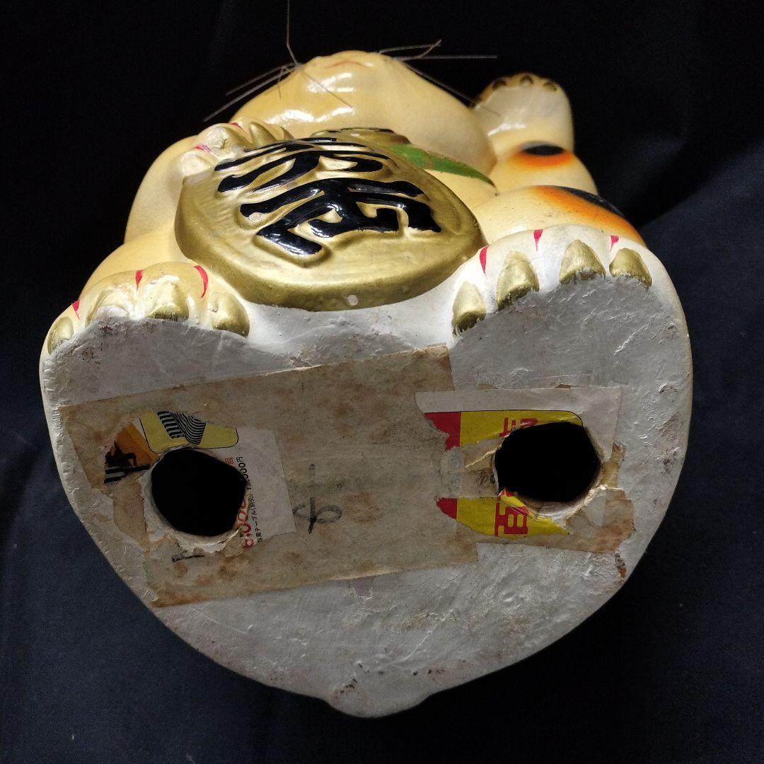 招き猫 約33cm 大きい 置物 工芸品 貯金箱 アンティーク 陶器 土人形