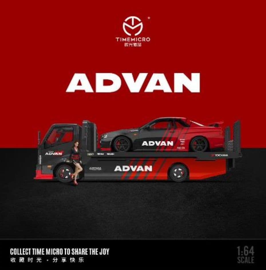 TimeMicro 1/64 H300 フラットベッド 積載車 アドバン R34