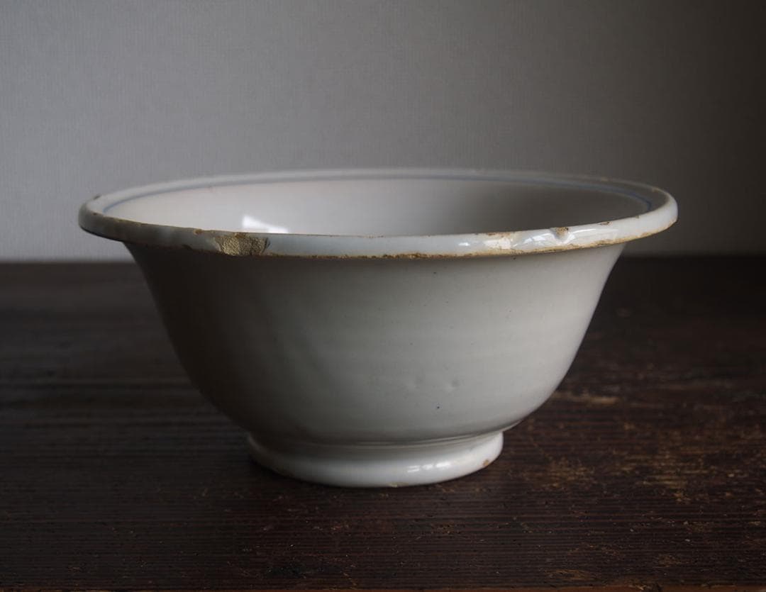 マニセス 青ライン 鉢 陶器 19世紀 スペイン古陶 スペインデルフト/K152