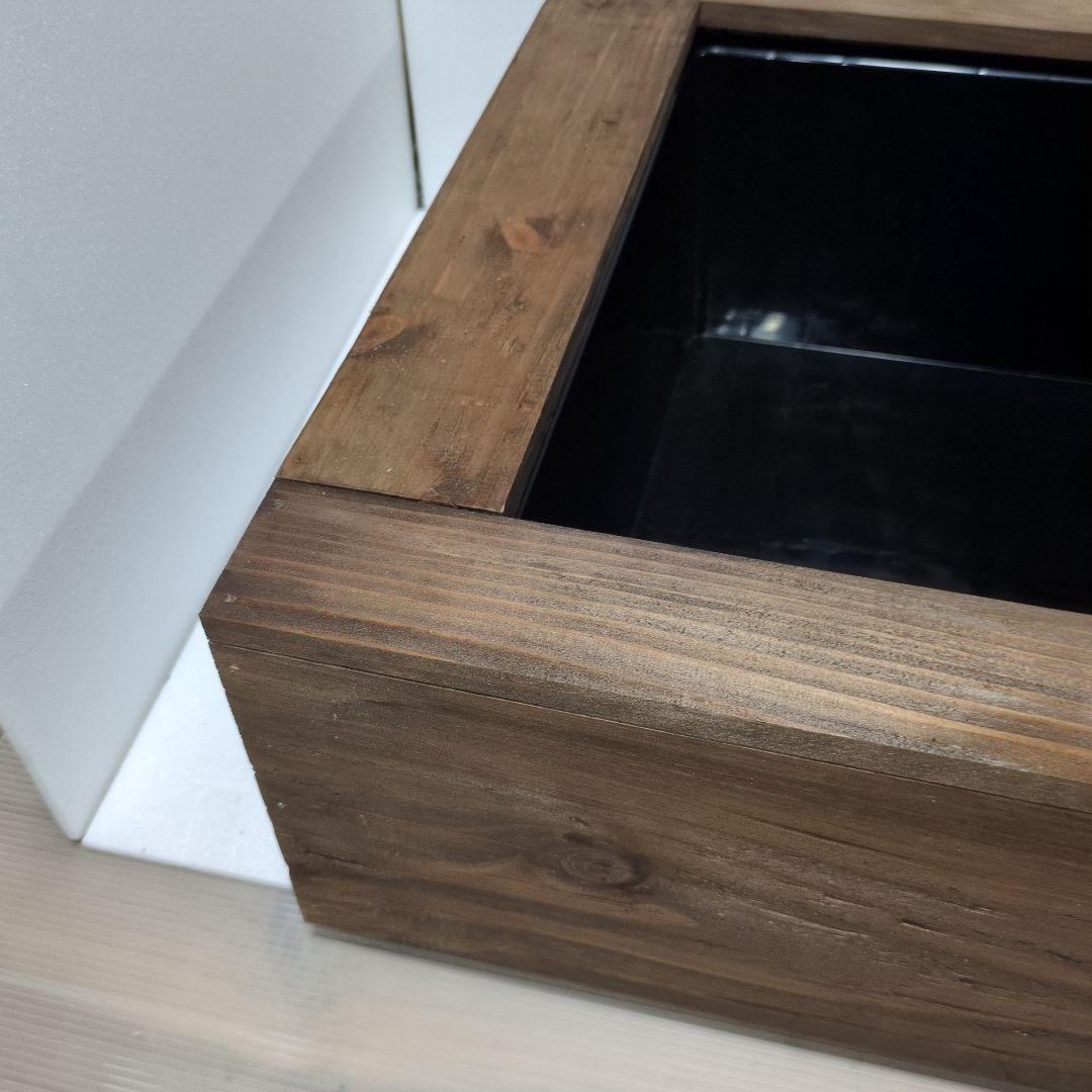 ビオトープ】 メダカ NVボックス22 +木枠+網付き蓋+オーバーフロー加工